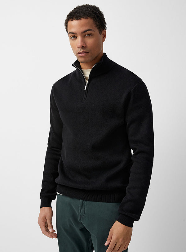 Half-Zip High Neck Sweater Pullover